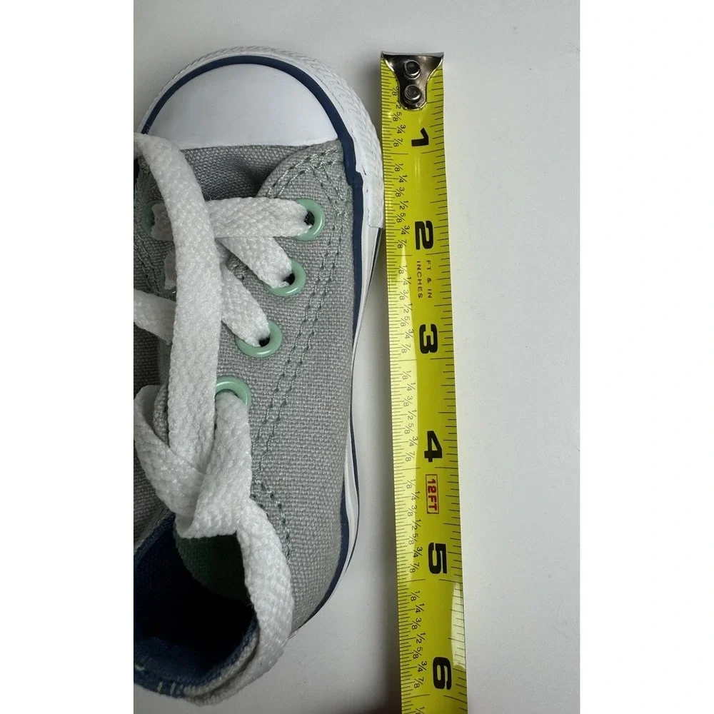 Converse All Star Double Tongue Shoes Chuck Taylor Size 4 Infant Gray mint green